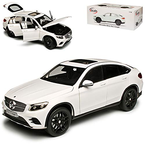 I-Scale Mercedes-Benz GLC Coupe X253 SUV Weiss Ab 2015 1/18 Modell Auto mit individiuellem Wunschkennzeichen von I-Scale