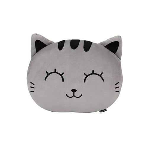 I-TOTAL® – Flaches Dekokissen, Geschenkidee für Kinder (Grey CAT) von I-TOTAL
