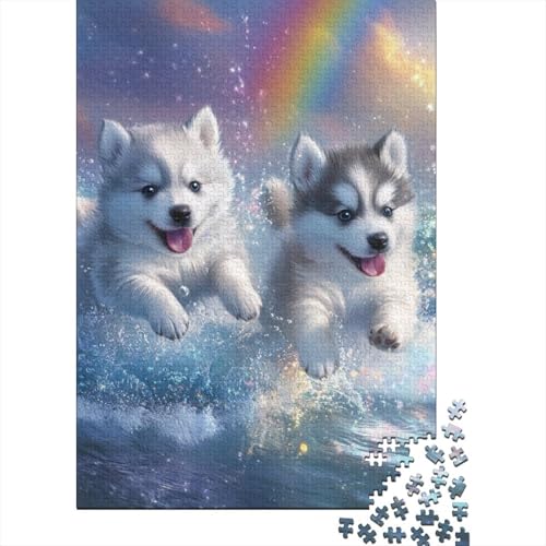 Alaskan Malamute Puzzles 1000 Teile Schwer Puzzle Spielzeug Pädagogisches Spiel Impossible Herausforderungsspielzeug Für Erwachsene Und Kinder Ab 12 Jahren 1000pcs (75x50cm) von IAEXFGHJZ
