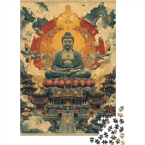 Buddha Puzzles 1000 Teile Schwer Puzzle Spielzeug Lernspiel Impossible Herausforderungsspielzeug Für Erwachsene Und Kinder in Bewährter 1000pcs (75x50cm) von IAEXFGHJZ