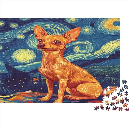 Chihuahua Puzzle 1000 Teile Puzzles Für Erwachsene Lernspiel Herausforderungsspielzeug 1000-teilige Puzzlespiel Für Erwachsene Kinder Puzzel 1000pcs (75x50cm) von IAEXFGHJZ