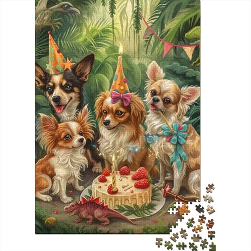Cute Hund Puzzle 1000-teilige Schwer Puzzle Spielzeug Pädagogisches Spiel Impossible Herausforderung Spielzeug Für Erwachsene Und Kinder Ab 14 Jahren 1000pcs (75x50cm) von IAEXFGHJZ