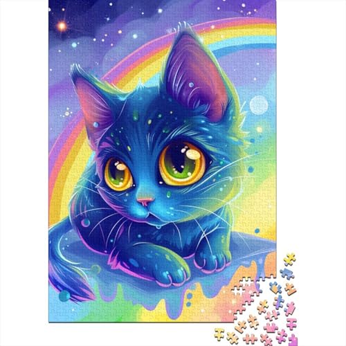 Cute Katze Puzzle 1000 Teile Schwer Puzzle Spielzeug Lernspiel Impossible Herausforderung Spielzeug Für Erwachsene Und Kinder in Bewährter 1000pcs (75x50cm) von IAEXFGHJZ
