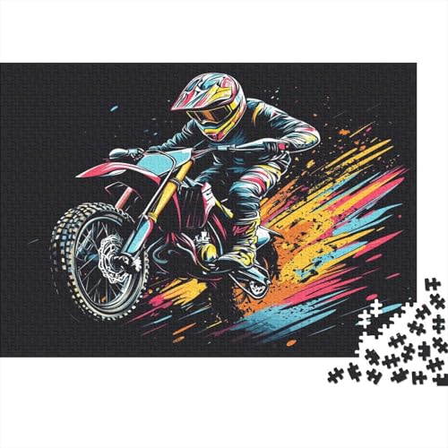 Dirt Bike 1000 Stück Puzzles Für Erwachsene Teenager Stress Abbauen Familien-Puzzlespiel 1000-teiliges Puzzle Kinder Lernspiel Spielzeug Geschenk Puzzel 1000pcs (75x50cm) von IAEXFGHJZ