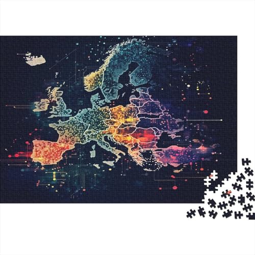 Europäische Karte Puzzle 1000 Teile Puzzle Für Erwachsene Und Kinder Ab 14 Jahren,Puzzlespiel Erwachsenen Puzzlespiel Puzzel 1000pcs (75x50cm) von IAEXFGHJZ