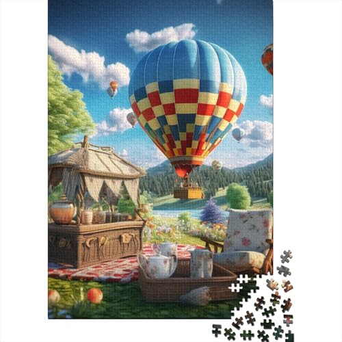 Heißluftballon Puzzles 1000 Teile Schwer Puzzle Spielzeug Lernspiel Impossible Herausforderungsspielzeug Für Erwachsene Und Kinder in Bewährter 1000pcs (75x50cm) von IAEXFGHJZ