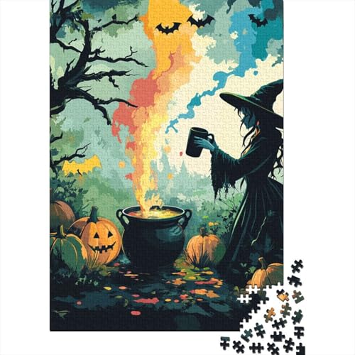 Hexe Puzzles 1000 Teile Schwer Puzzle Spielzeug Pädagogisches Spiel Impossible Herausforderung Spielzeug Für Erwachsene Und Kinder Ab 12 Jahren 1000pcs (75x50cm) von IAEXFGHJZ