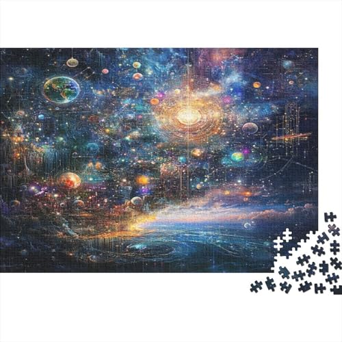Kosmische Galaxie 1000 Stück Puzzles Für Erwachsene Teenager Stress Abbauen Familien-Puzzlespiel Mit Poster in 1000-teiliges Puzzle Kinder Lernspiel Spielzeug Geschenk Puzzel 1000pcs (75x50cm) von IAEXFGHJZ