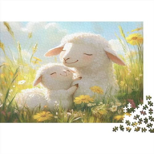 Lamm Puzzle 1000 Teile Puzzles Für Erwachsene Lernspiel Herausforderungsspielzeug 1000-teilige Puzzlespiel Für Erwachsene Kinder Puzzel 1000pcs (75x50cm) von IAEXFGHJZ