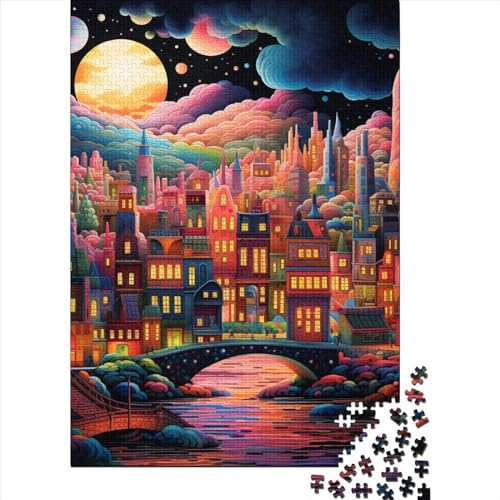 Mondstadt Puzzles 1000 Teile Schwer Puzzle Spielzeug Lernspiel Impossible Herausforderungsspielzeug Für Erwachsene Kinder 1000pcs (75x50cm) von IAEXFGHJZ