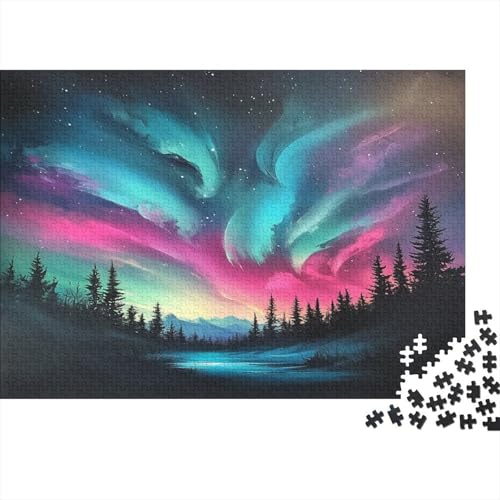 Nordlichter 1000 Stück Puzzles Für Erwachsene Teenager Stress Abbauen Familien-Puzzlespiel 1000-teiliges Puzzle Kinder Lernspiel Spielzeug Geschenk Puzzel 1000pcs (75x50cm) von IAEXFGHJZ