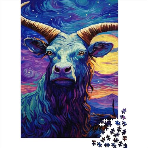 Ölmalerei Yak Puzzle 1000 Teile Schwer Puzzle Spielzeug Pädagogisches Spiel Impossible Herausforderungsspielzeug Für Erwachsene Und Kinder Ab 12 Jahren 1000pcs (75x50cm) von IAEXFGHJZ