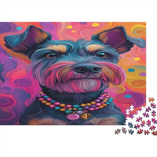 Schnauzer 1000 Stück Puzzles Für Erwachsene Teenager Stress Abbauen Familien-Puzzlespiel 1000-teiliges Puzzle Kinder Lernspiel Spielzeug Geschenk Puzzel 1000pcs (75x50cm) von IAEXFGHJZ