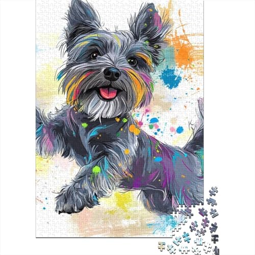 Schnauzer Puzzle 1000-teilige Schwer Puzzle Spielzeug Lernspiel Impossible Herausforderung Spielzeug Für Erwachsene Und Kinder Ab 12 Jahren 1000pcs (75x50cm) von IAEXFGHJZ