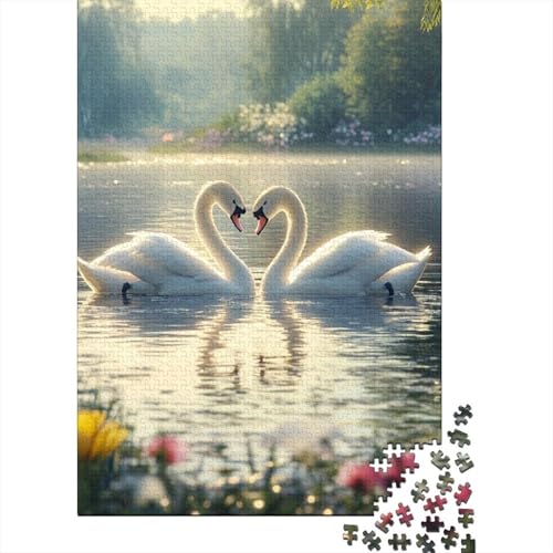 Schwan Puzzle 1000 Teile Schwer Puzzle Spielzeug Pädagogisches Spiel Impossible Herausforderungsspielzeug Für Erwachsene Und Kinder Ab 12 Jahren 1000pcs (75x50cm) von IAEXFGHJZ