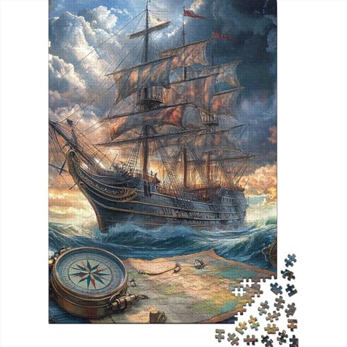 Segelboot Puzzles 1000 Teile Schwer Puzzle Spielzeug Lernspiel Impossible Herausforderung Spielzeug Für Erwachsene Und Kinder in Bewährter 1000pcs (75x50cm) von IAEXFGHJZ