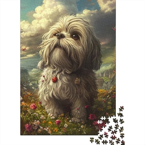 Shih Tzu Puzzle 1000-teilige Schwer Puzzle Spielzeug Pädagogisches Spiel Impossible Herausforderungsspielzeug Für Erwachsene Und Kinder in Bewährter 1000pcs (75x50cm) von IAEXFGHJZ