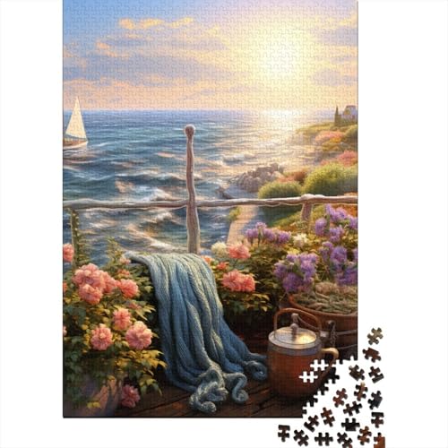 Sonnenuntergang über der Bucht Puzzle 1000-teilige Schwer Puzzle Spielzeug Lernspiel Impossible Herausforderung Spielzeug Für Erwachsene Kinder 1000pcs (75x50cm) von IAEXFGHJZ