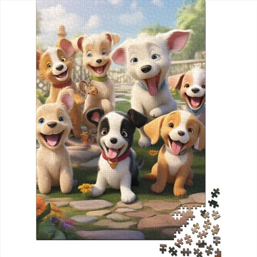 Welpen Puzzles 1000 Teile Schwer Puzzle Spielzeug Lernspiel Impossible Herausforderungsspielzeug Für Erwachsene Und Kinder in Bewährter 1000pcs (75x50cm) von IAEXFGHJZ