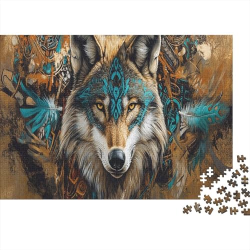 Wolf 1000 Stück Puzzles Für Erwachsene Teenager Stress Abbauen Familien-Puzzlespiel 1000-teiliges Puzzle Kinder Lernspiel Spielzeug Geschenk Puzzel 1000pcs (75x50cm) von IAEXFGHJZ
