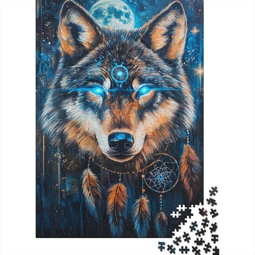 Wolf Puzzle 1000 Teile Schwer Puzzle Spielzeug Pädagogisches Spiel Impossible Herausforderungsspielzeug Für Erwachsene Und Kinder Ab 14 Jahren 1000pcs (75x50cm) von IAEXFGHJZ