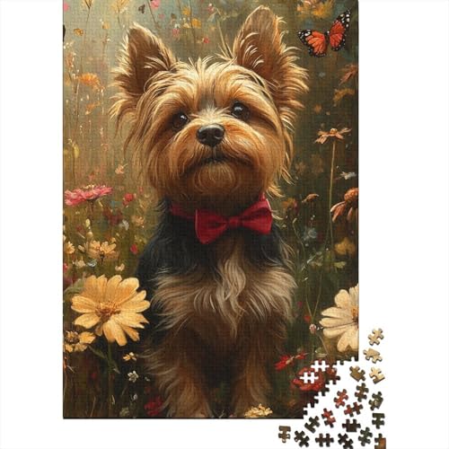 Yorkshire Terrier Puzzles 1000 Teile Schwer Puzzle Spielzeug Pädagogisches Spiel Impossible Herausforderungsspielzeug Für Erwachsene Und Kinder in Bewährter 1000pcs (75x50cm) von IAEXFGHJZ