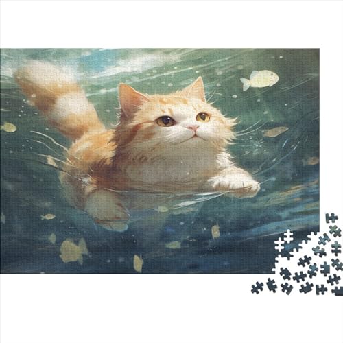 Katzenartig and Fish Puzzles Adultos 1000 Piezas Katzenartig Decoración Regalo De Navidad Y Cumpleaños Juegos EduKatzenartigivos Juego De Rompecabezas Stress Relief Toy 300pcs (40x28cm) von IAIODFSAN