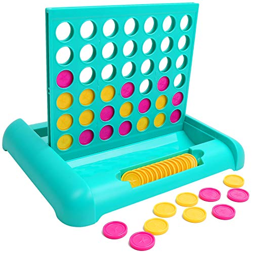 IAMGlobal 4 in einer Reihe, Brettspiele, 4-reihiges Spiel, Reisegröße 4, klassisches Familienspielzeug für Kinder und Familie für Spaß (Blau) (24,9 cm) von IAMGlobal