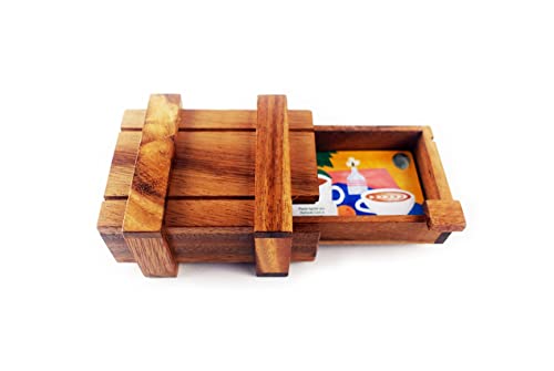 3D Holzkiste Puzzle Secret auspacken Sie eine versteckte Geschenkbox mit einem Versteck oder Fächern für einen Schatzsuche Puzzle-Liebhaber (1 Fächer) von IAMSIAMZ