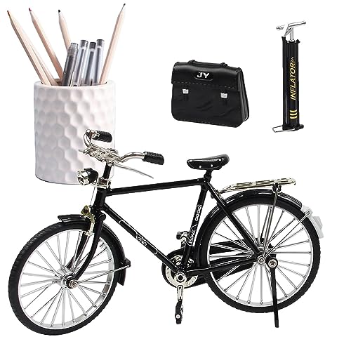 Retro-Fahrradmodell-Ornament, lustiges Retro-Fahrradspielzeug, Miniatur-Finger-Fahrradspielzeug, Fahrradmodell-Maßstabsbausatz, langlebiges Fahrrad, Fähigkeitsentwicklungs-Fahrradspielzeug für Ge von IAZE