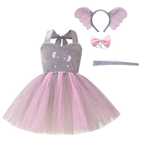 IBAKOM Halloween Kostüm Kinder Eichhörnchen Kostüm Elefantenkostüm Tüllkleid Tiere Rollenspiel Kostüm Stirnband Schwanz Fliege Cosplay Outfit für Fasching Karneval Elefant-grau 5-6 Jahre IBAKOM Halloween Kostüm Kinder Eichhörnchen Kostüm Elefantenkostüm Tüllkleid Tiere Rollenspiel Kostüm Stirnband Schwanz Fliege Cosplay Outfit für Fasching Karneval Elefant-grau 5-6 Jahre von IBAKOM