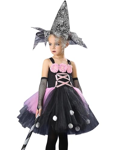 IBAKOM Hexenkostüm Halloween für Mädchen 3-12-Jahre: Tüll Kinder Kostüm mit Hexenhut - Hexenkleid für Karneval Cosplay Fasching Party schwarz 5-6 Jahre IBAKOM Hexenkostüm Halloween für Mädchen 3-12-Jahre: Tüll Kinder Kostüm mit Hexenhut - Hexenkleid für Karneval Cosplay Fasching Party schwarz 5-6 Jahre von IBAKOM