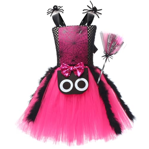 IBAKOM Hexenkostüm Mädchen Halloween Kostüm Kinder 2 tlg. Cosplay Outfit Kleid*1 + Hexenbesen*1 Tüllkleid Zauberer Kostüm Faschingskostüm für Karneval Cosplay Party Festival rosenrot 4-5 Jahre IBAKOM Hexenkostüm Mädchen Halloween Kostüm Kinder 2 tlg. Cosplay Outfit Kleid*1 + Hexenbesen*1 Tüllkleid Zauberer Kostüm Faschingskostüm für Karneval Cosplay Party Festival rosenrot 4-5 Jahre von IBAKOM