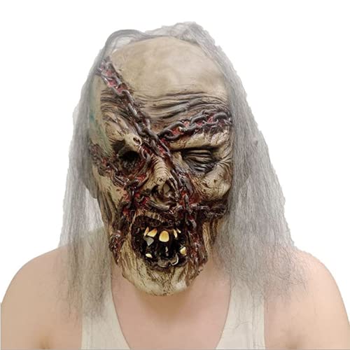 Halloween Halbhaube Clown Hexe Attentäter Kopfabdeckung Zombie Teufel Ghost Geist Faultiermaske mit Haar Horror Gruselig Party Requisiten Cosplay Kostüm für Mottoparty Nachtclub (Eisenkette Teufel) Halloween Halbhaube Clown Hexe Attentäter Kopfabdeckung Zombie Teufel Ghost Geist Faultiermaske mit Haar Horror Gruselig Party Requisiten Cosplay Kostüm für Mottoparty Nachtclub (Eisenkette Teufel) von IBLUELOVER