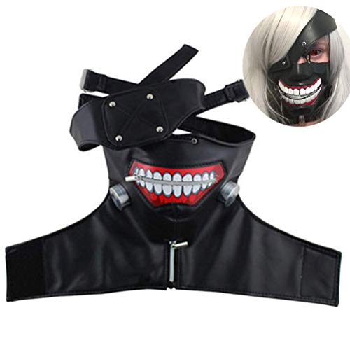 IBLUELOVER Ghoul Gesichtsschutz Kaneki Ken Cosplay Kostüm Set Japanischer Anime Augenklappe Show Halloween Zubehör Party Fasching Requisiten für Performing Festival Karneval Fastnacht IBLUELOVER Ghoul Gesichtsschutz Kaneki Ken Cosplay Kostüm Set Japanischer Anime Augenklappe Show Halloween Zubehör Party Fasching Requisiten für Performing Festival Karneval Fastnacht von IBLUELOVER