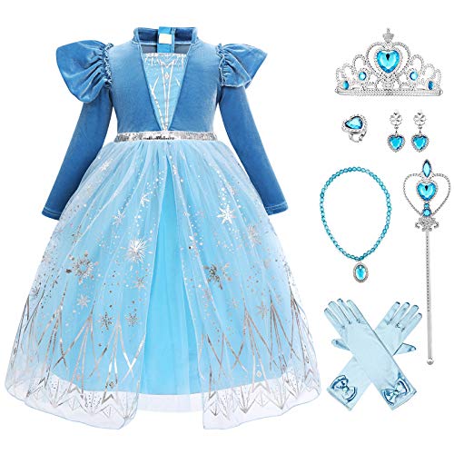 IBTOM CASTLE ELSA Kleid Mädchen Kostüme, Prinzessin Königin Eiskönigin ELSA 2 Kostüm Langarm Kleid Outerwear Set Schneeflocke Verkleidung Geburtstag Party Ankleiden Karneval Cosplay Blau-02 6-7 Jahre IBTOM CASTLE ELSA Kleid Mädchen Kostüme, Prinzessin Königin Eiskönigin ELSA 2 Kostüm Langarm Kleid Outerwear Set Schneeflocke Verkleidung Geburtstag Party Ankleiden Karneval Cosplay Blau-02 6-7 Jahre von IBTOM CASTLE