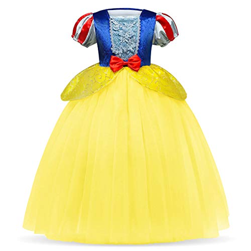 Schneewittchen Kostüm Prinzessin Verkleiden Geburtstag Festlich Pailletten Schneeflocke Weihnachten Karneval Kleid mit Umhang Hochzeit Festzug Outfit Halloween Verkleidung Gelb-12 5-6 Jahre Schneewittchen Kostüm Prinzessin Verkleiden Geburtstag Festlich Pailletten Schneeflocke Weihnachten Karneval Kleid mit Umhang Hochzeit Festzug Outfit Halloween Verkleidung Gelb-12 5-6 Jahre von IBTOM CASTLE