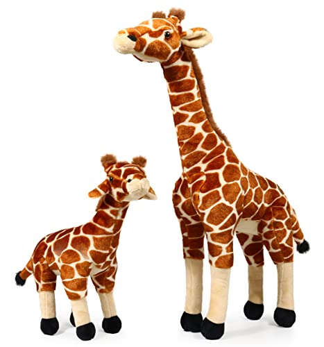 ICE KING BEAR Mama und Baby Stofftiere Plüschtier Set Zoo Wildtiere Plüsch (Giraffe) von ICE KING BEAR
