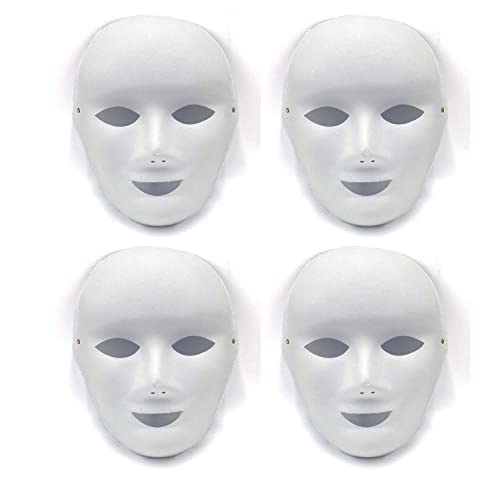 ICE TOYS 4 weiße Masken für Herren, personalisierbar, für Karneval, Halloween-Partys, Veranstaltungen für Schule, DIY (Form 8) von ICE TOYS