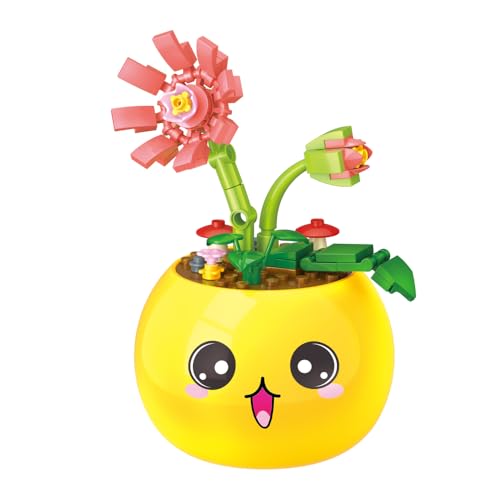 ICEKO KN 8 Blumen Sukkulenten mit Topf – Mini Bausteine Set (494 Teile), Klemmbausteine Spielzeug für Kinder ab 6, Mitbringsel Kindergeburtstag Gastgeschenke, Geschenk für Mädchen & Jungen von ICEKO KN