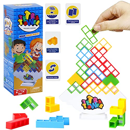 ICEPAPA, Tetra Tower Spiel, Tetris Balance Spielzeug Tower Game, Lustige stapelspiel, Stapelblöcke Balancing Spiel für Jungen und Mädchen ab Jahre 5+ von ICEPAPA