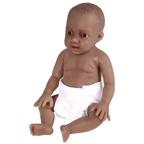 ICEVER Silikon Afrikanische Babys Puppen 43cm Vollsilikon Säuglinge Realistische Lebensechte Neugeborenes Kleinkinder Simulator für Erwachsene Parenting Class - Nicht Vinyl Puppen (Schwarz 2,85 kg) von ICEVER