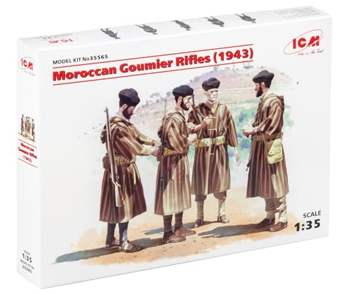 ICM 035565-1/35 WWII Marokkanische Goumier Rifles, 4 Figuren Plastikmodellbausatz von ICM