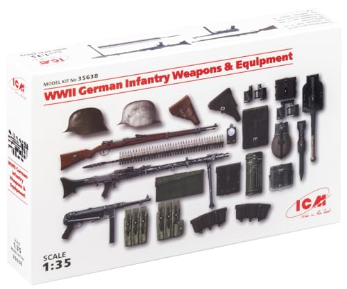 ICM 035638-1/35 WWII Waffen und Ausrüstung, deutsche Infanterie Plastikmodellbausatz von ICM