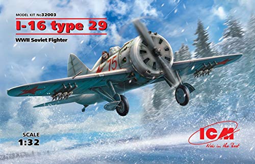 ICM 32003 Air, Force, Modellbausatz I-16 Type 29, WWII Soviet Fighter, Schwarz von ICM