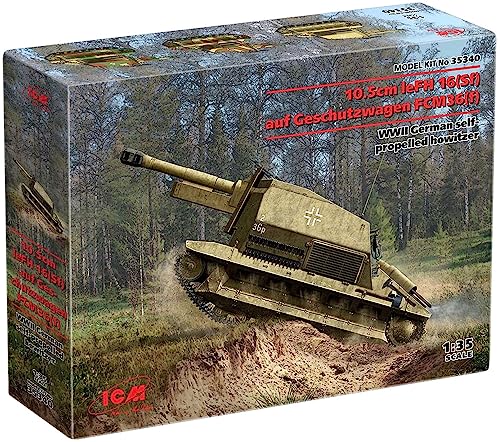 ICM 35340-1/35 WWII dt. 10.5cm leFH 16(Sf) auf Geschutzwagen FCM36(f) - Neu von ICM