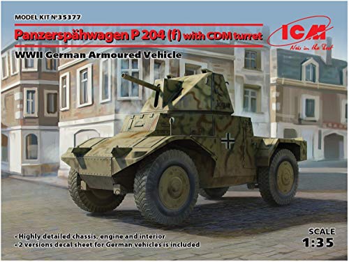 ICM 35377 Panzerspähwagen P 204(f) with CDM Turret, WWII German Armoured Vehicle Modellbausatz, grau von ICM