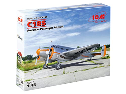 ICM 48185 C18S,American Passenger Aircraft Sport Modellbausatz, grau von ICM