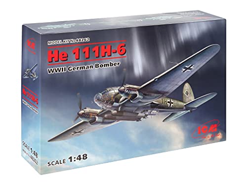 ICM 48262 He 111H-6, WWII German Bomber Force Modellbausatz, grau von ICM