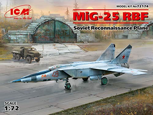 ICM 72174 MiG-25 RBF,Soviet Reconnaissance Plane Modellbausatz, grau, 0.0x0.0x0.0cm von ICM